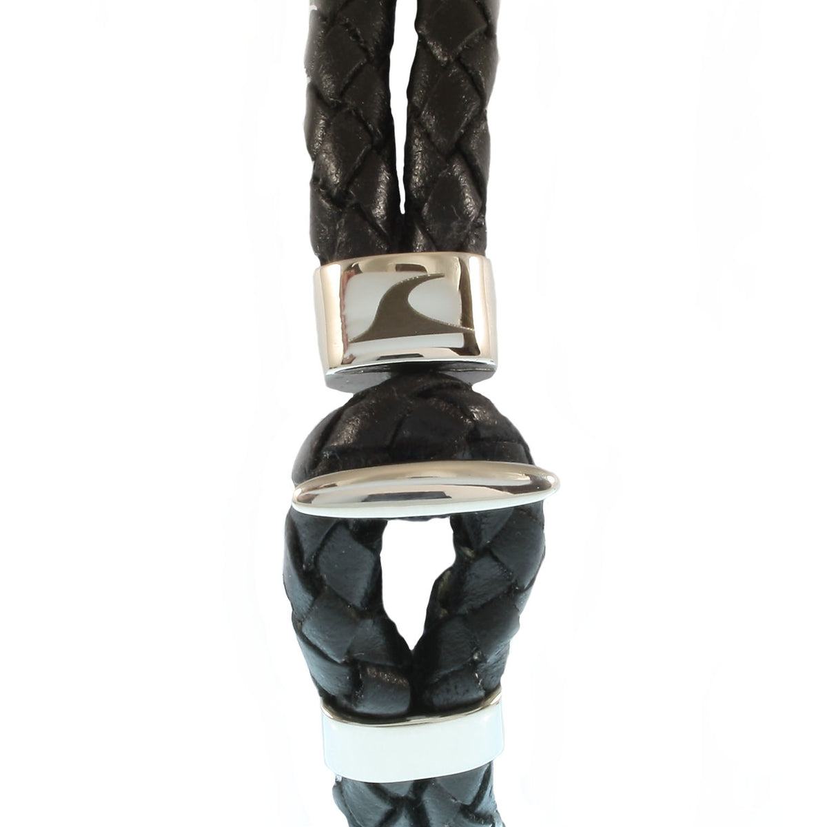 Lederarmband-Herren-Aruba-schwarz-geflochten-Edelstahlverschluss-hinten-wavepirate-shop-f