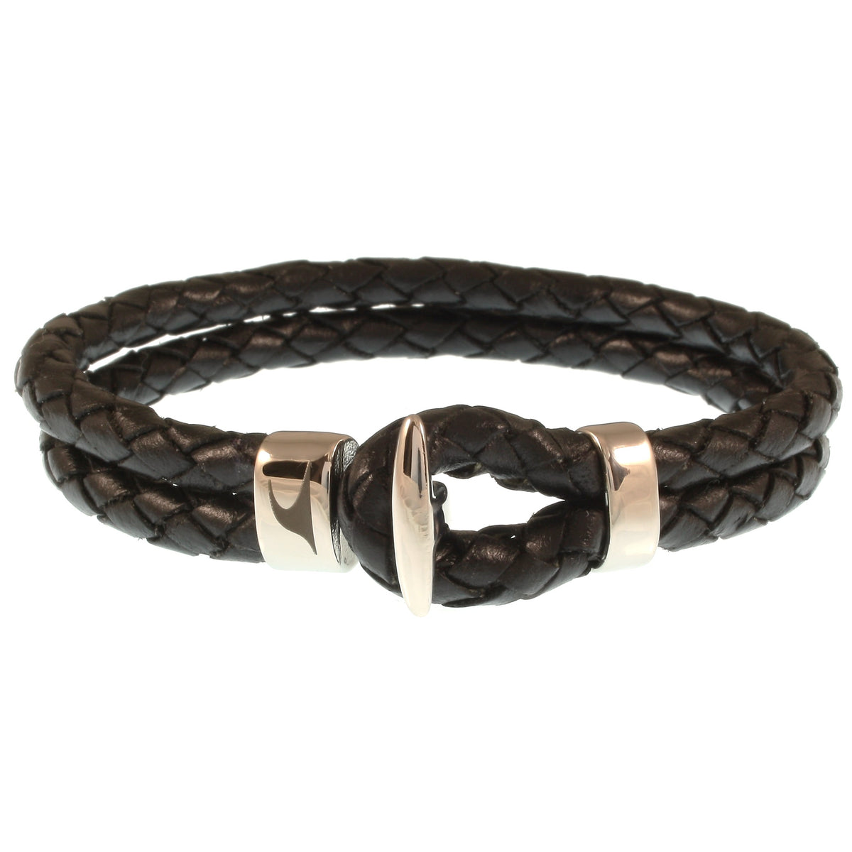 Lederarmband-Herren-Damen-Aruba-braun-geflochten-Edelstahlverschluss-vorn-wavepirate-shop-f