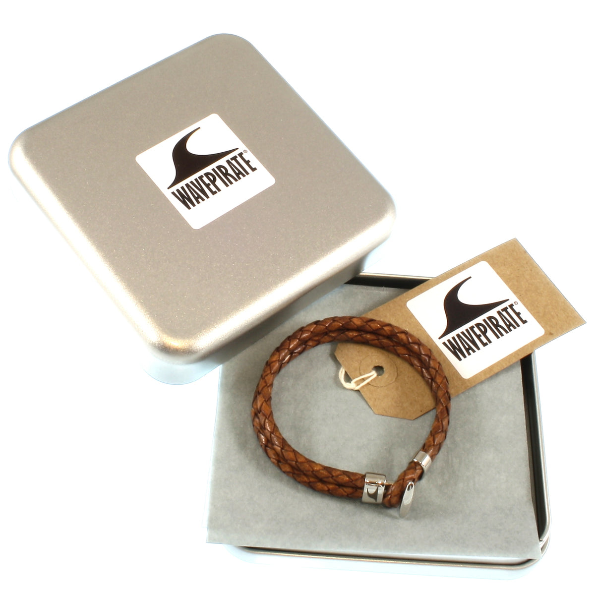 Lederarmband-Herren-Damen-Aruba-cognac-geflochten-Edelstahlverschluss-geschenkverpackung-wavepirate-shop-f