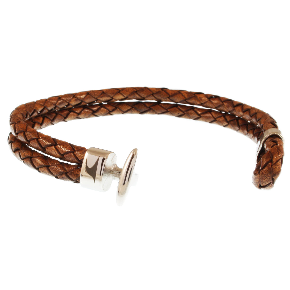 Lederarmband-Herren-Damen-Aruba-cognac-geflochten-Edelstahlverschluss-offen-wavepirate-shop-f