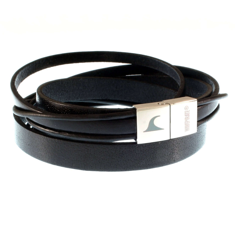 Lederarmband-Herren-Rockstar-schwarz-flach-Edelstahlverschluss-vorn-wavepirate-shop