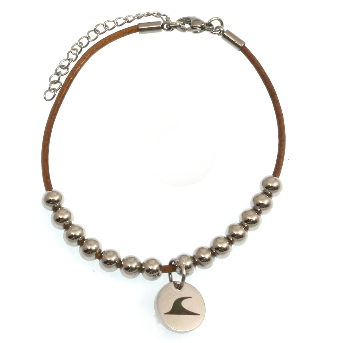 Lederarmband-Herren-damen-fusskette-aloha-cognac-Edelstahlverschluss-vorn-wavepirate-shop-z2-1