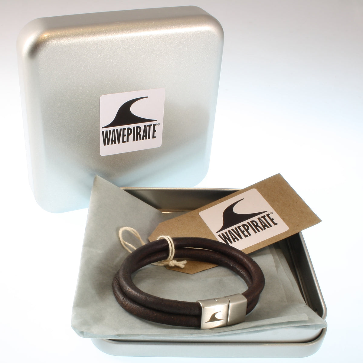 Herren-Leder-Armband-Tarifa-dunkelbraun-massiv-Edelstahlverschluss-geschenkbox-wavepirate-shop-r