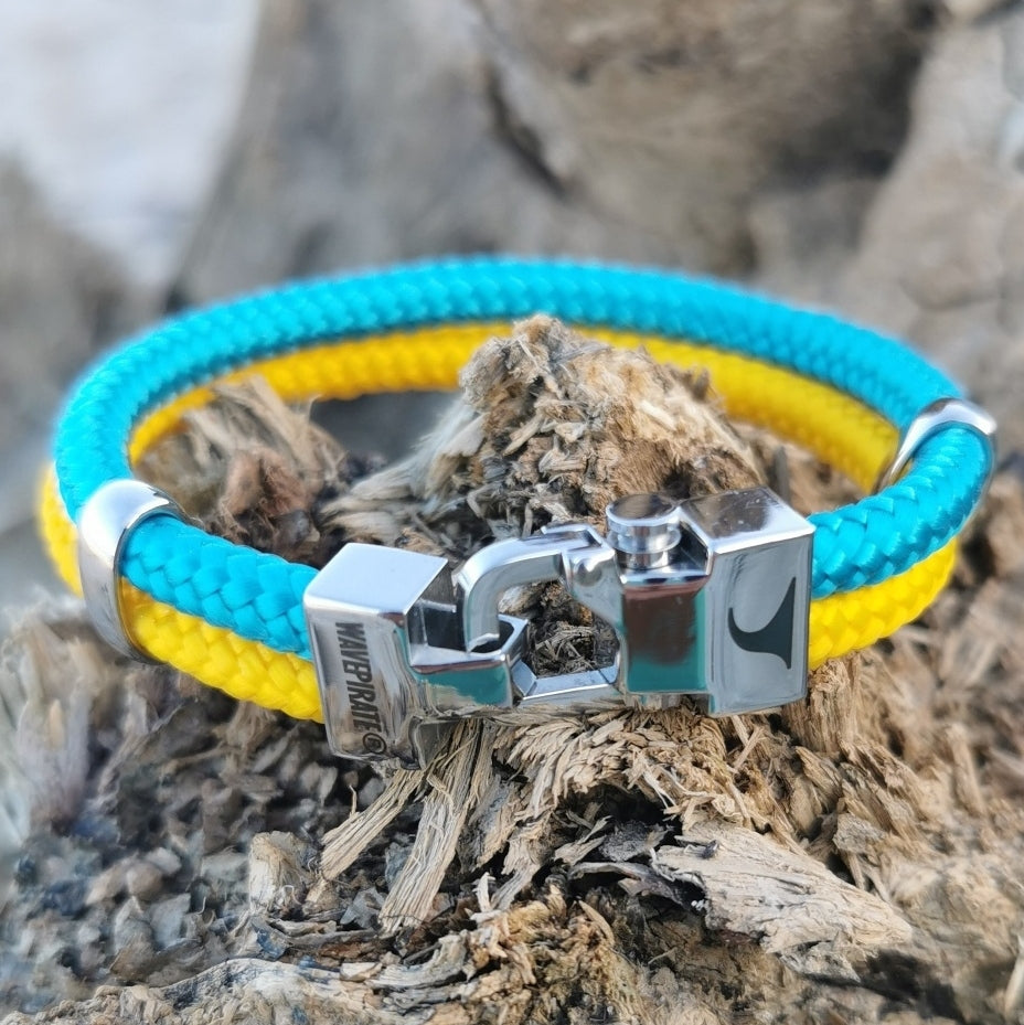 Herren-Segeltau-Armband-Turn-blau-gelb-geflochten-Edelstahlverschluss-detail-wavepirate-shop-st
