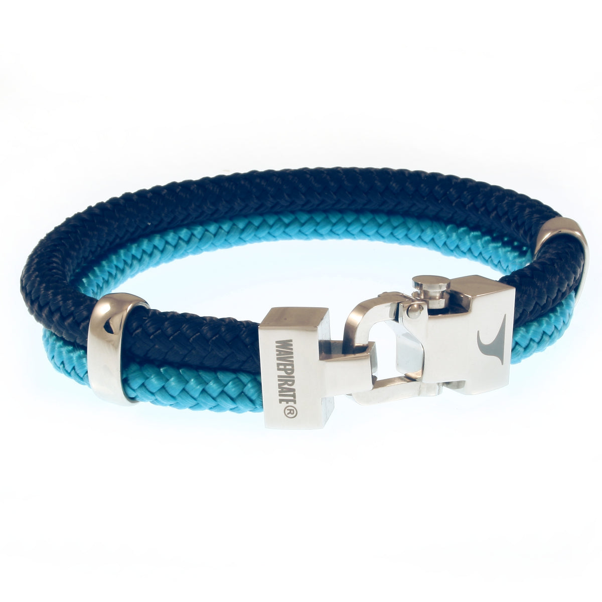 Herren-Segeltau-Armband-Turn-nachtblau-blau-geflochten-Edelstahlverschluss-vorn-wavepirate-shop-st