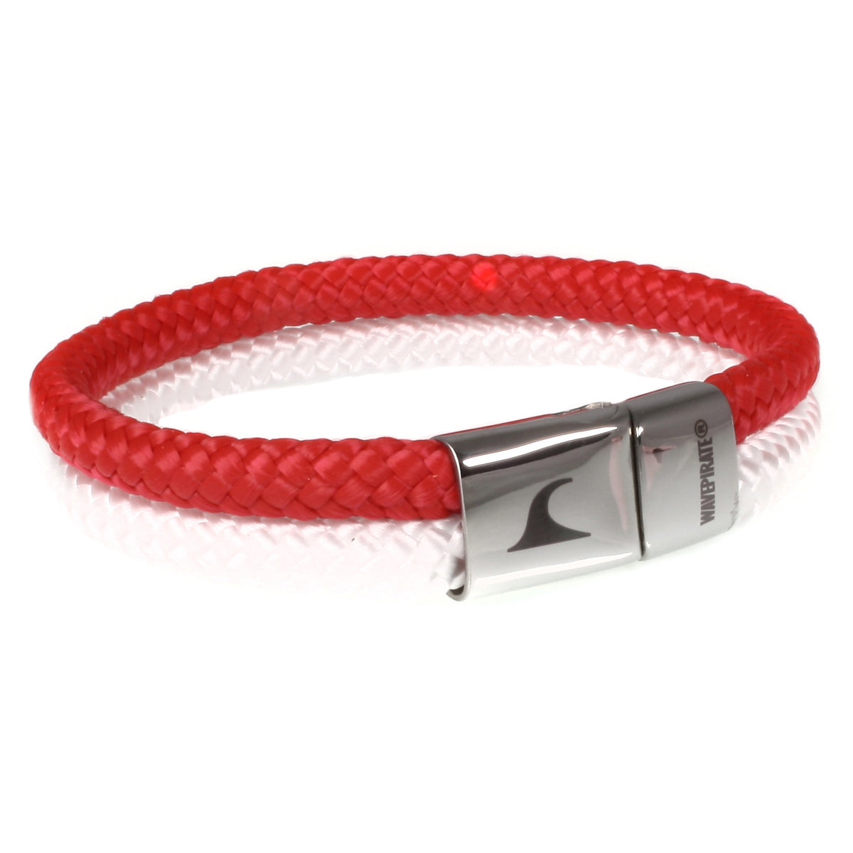 Segeltau-Armband-Damen-Herren-Tarifa-rot-weiss-vorn-Edelstahlverschluss-geflochten-wavepirate-shop-st