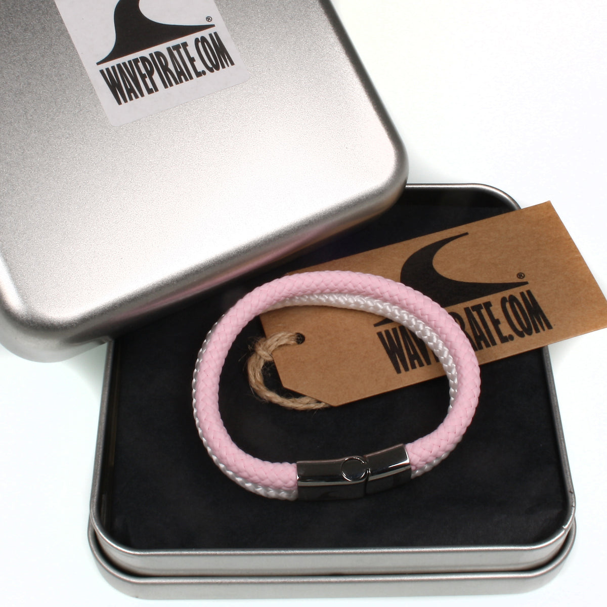 Segeltau-Armband-Damen-Tarifa-rosa-weiss-geflochten-Edelstahlverschluss-geschenkbox-wavepirate-shop-st