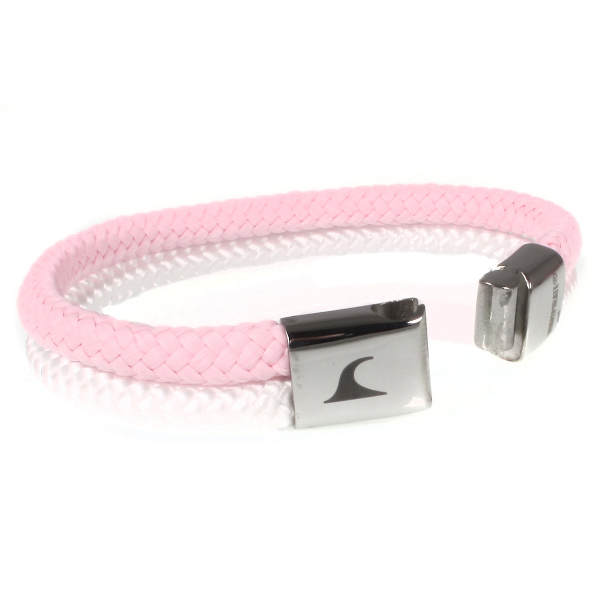 Segeltau-Armband-Damen-Tarifa-rosa-weiss-offen-Edelstahlverschluss-geflochten-wavepirate-shop-st