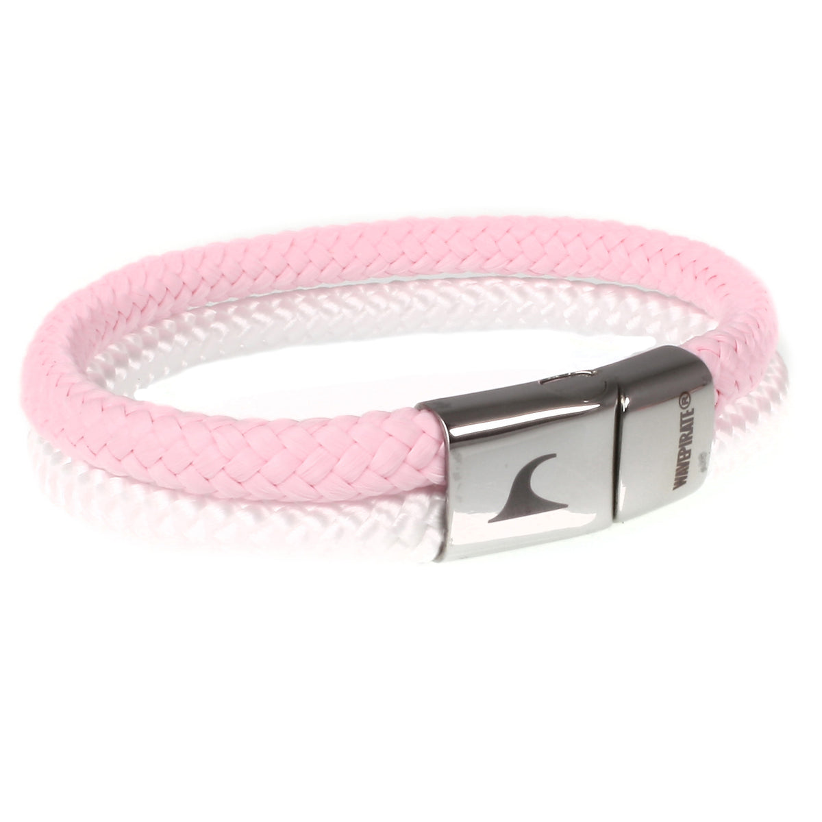 Segeltau-Armband-Damen-Tarifa-rosa-weiss-vorn-Edelstahlverschluss-geflochten-wavepirate-shop-st