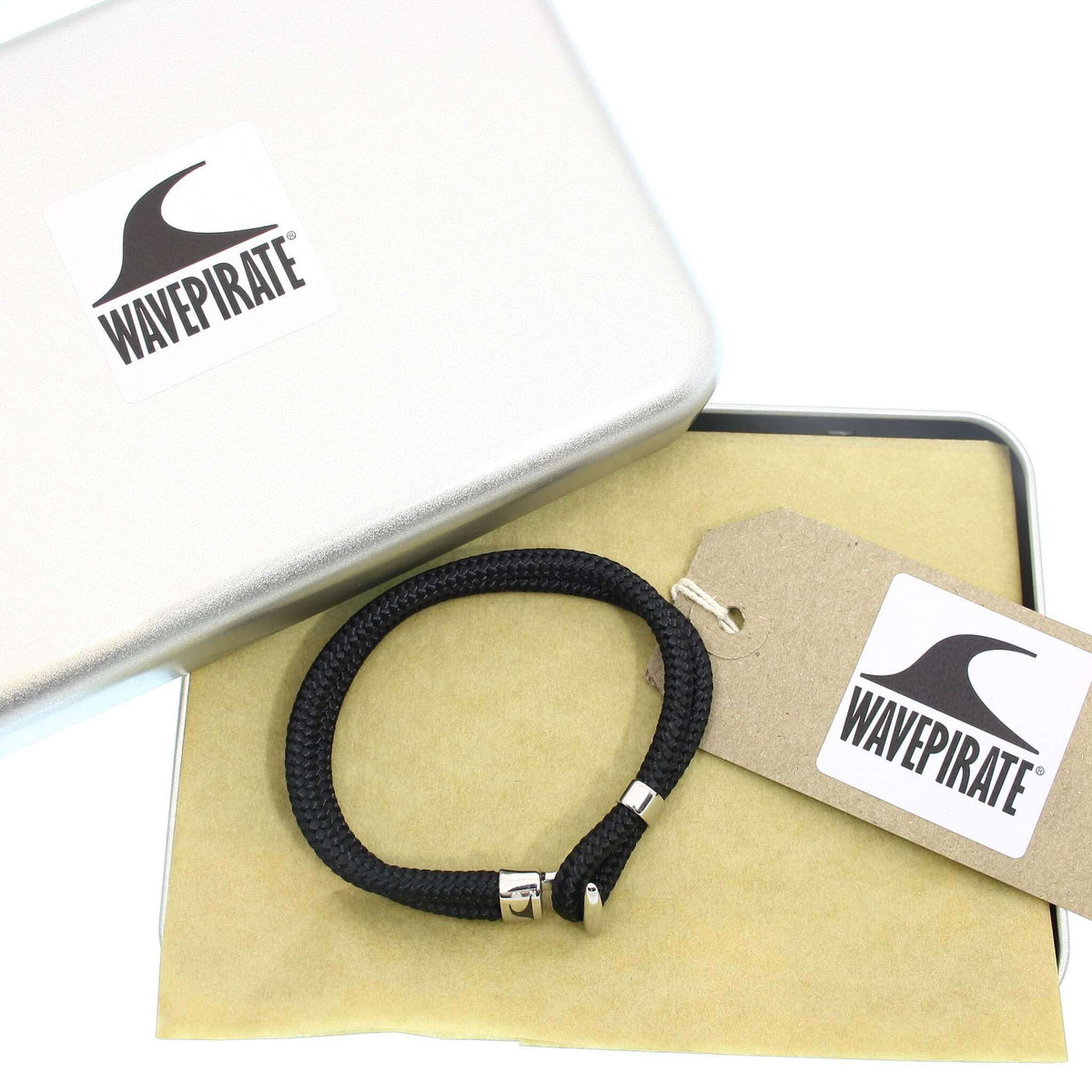 Segeltau-Armband-Herren-Aruba-schwarz-geflochten-Edelstahlverschluss-geschenkverpackung-wavepirate-shop-st