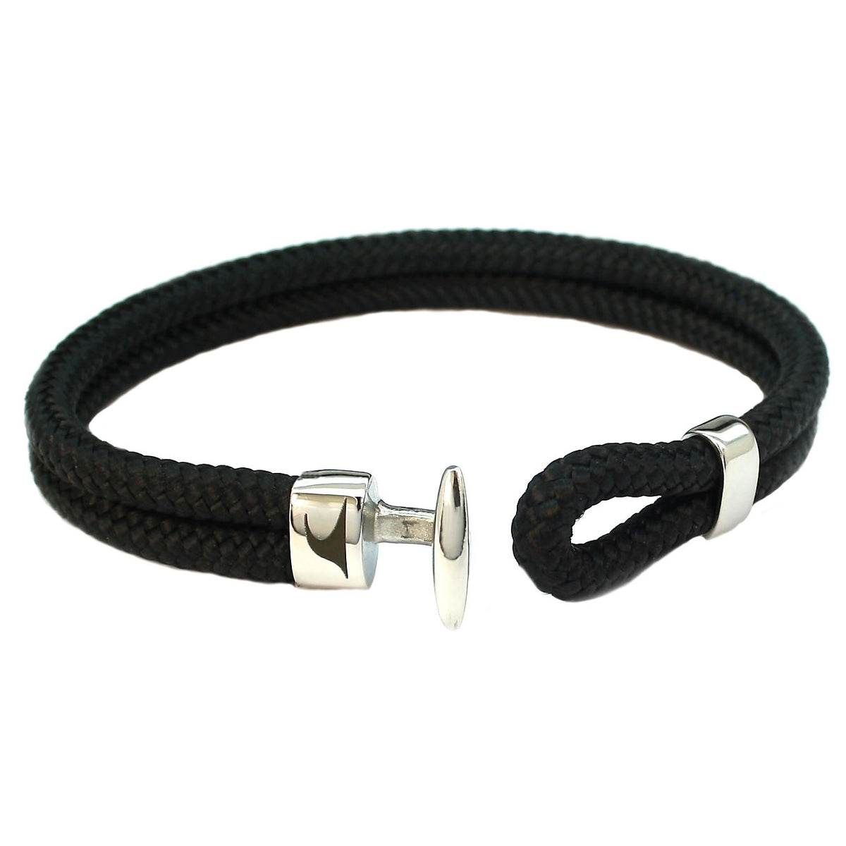 Segeltau-Armband-Herren-Aruba-schwarz-geflochten-Edelstahlverschluss-offen-wavepirate-shop-st
