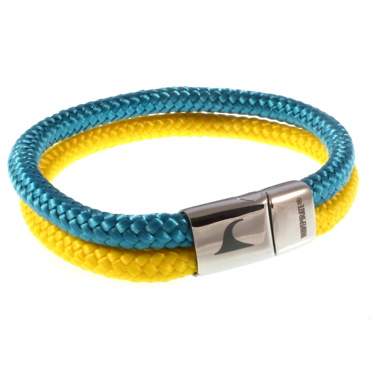 Segeltau-Armband-Herren-Damen-Tarifa-blau-gelb-geflochten-Edelstahlverschluss-vorn-wavepirate-shop-st