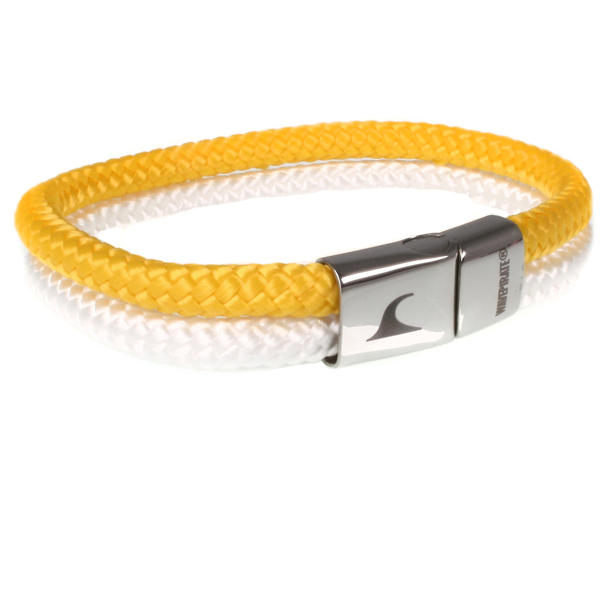 Segeltau-Armband-Herren-Damen-Tarifa-gelb-weiss-vorn-Edelstahlverschluss-geflochten-wavepirate-shop-st