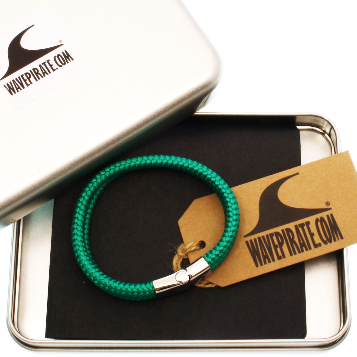 Segeltau-Armband-Herren-Damen-Tarifa-gruen-geflochten-Edelstahlverschluss-geschenkbox-wavepirate-shop-st