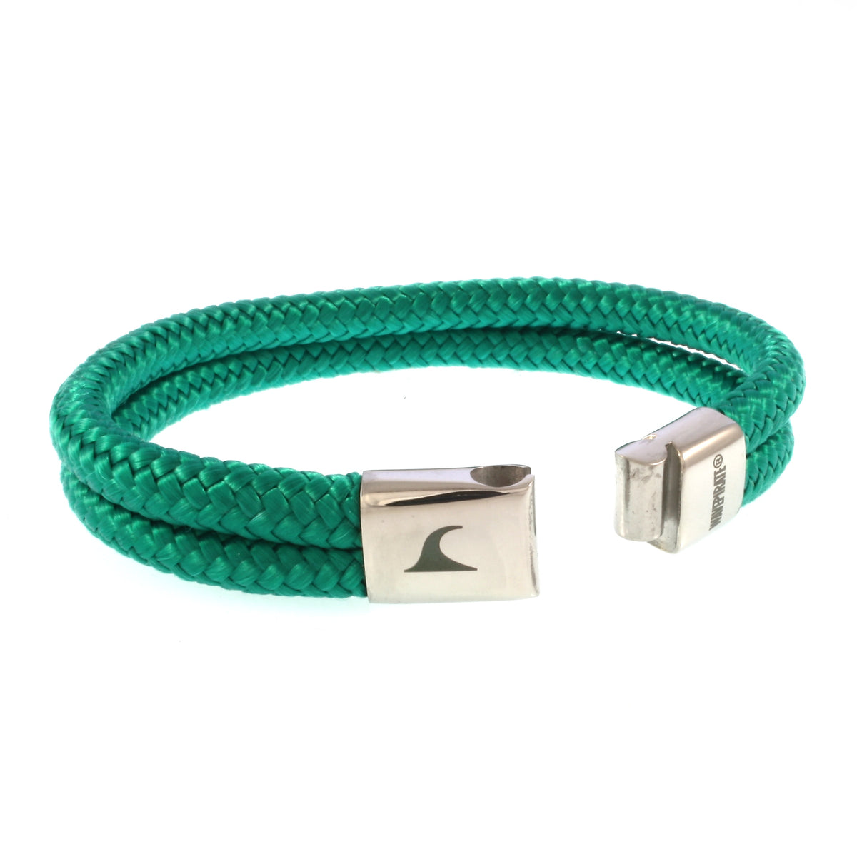 Segeltau-Armband-Herren-Damen-Tarifa-gruen-geflochten-Edelstahlverschluss-offen-wavepirate-shop-st