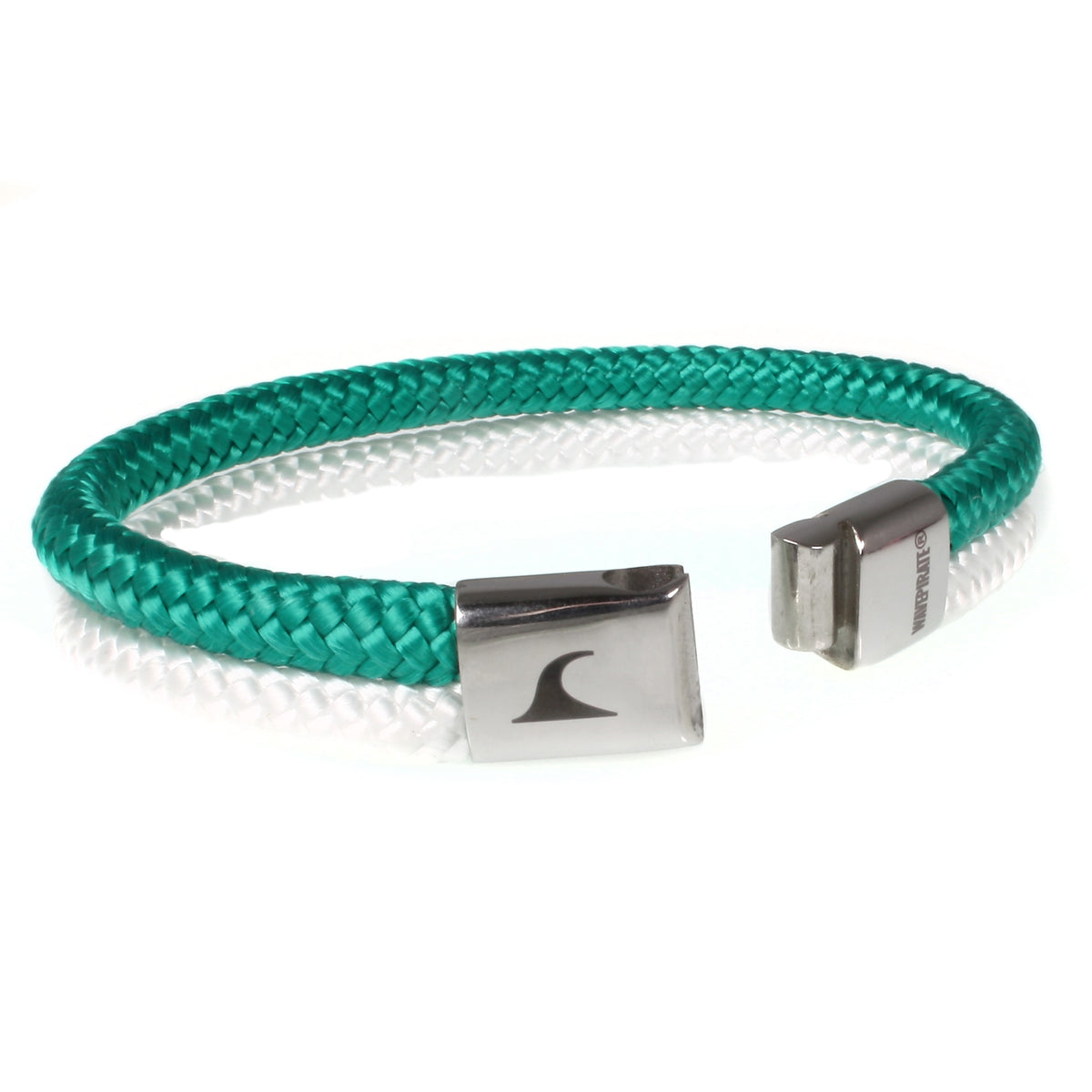 Segeltau-Armband-Herren-Damen-Tarifa-gruen-weiss-offen-Edelstahlverschluss-geflochten-wavepirate-shop-st