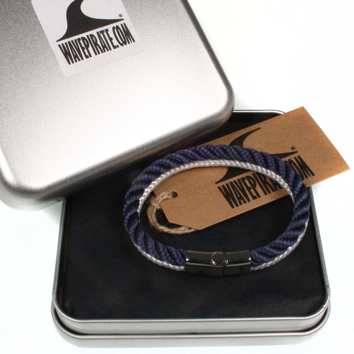 Segeltau-Armband-Herren-Damen-Tarifa-marine-weiss-geschenkverpackung-Edelstahlverschluss-kordel-geflochten-wavepirate-shop-k