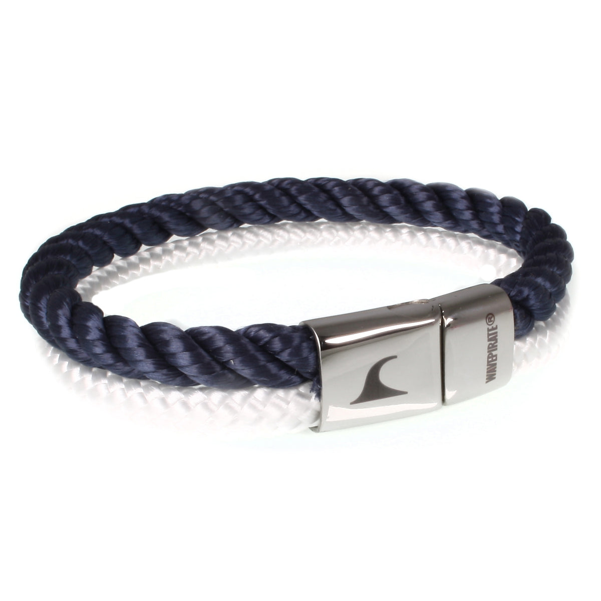 Segeltau-Armband-Herren-Damen-Tarifa-marine-weiss-vorn-Edelstahlverschluss-kordel-geflochten-wavepirate-shop-k