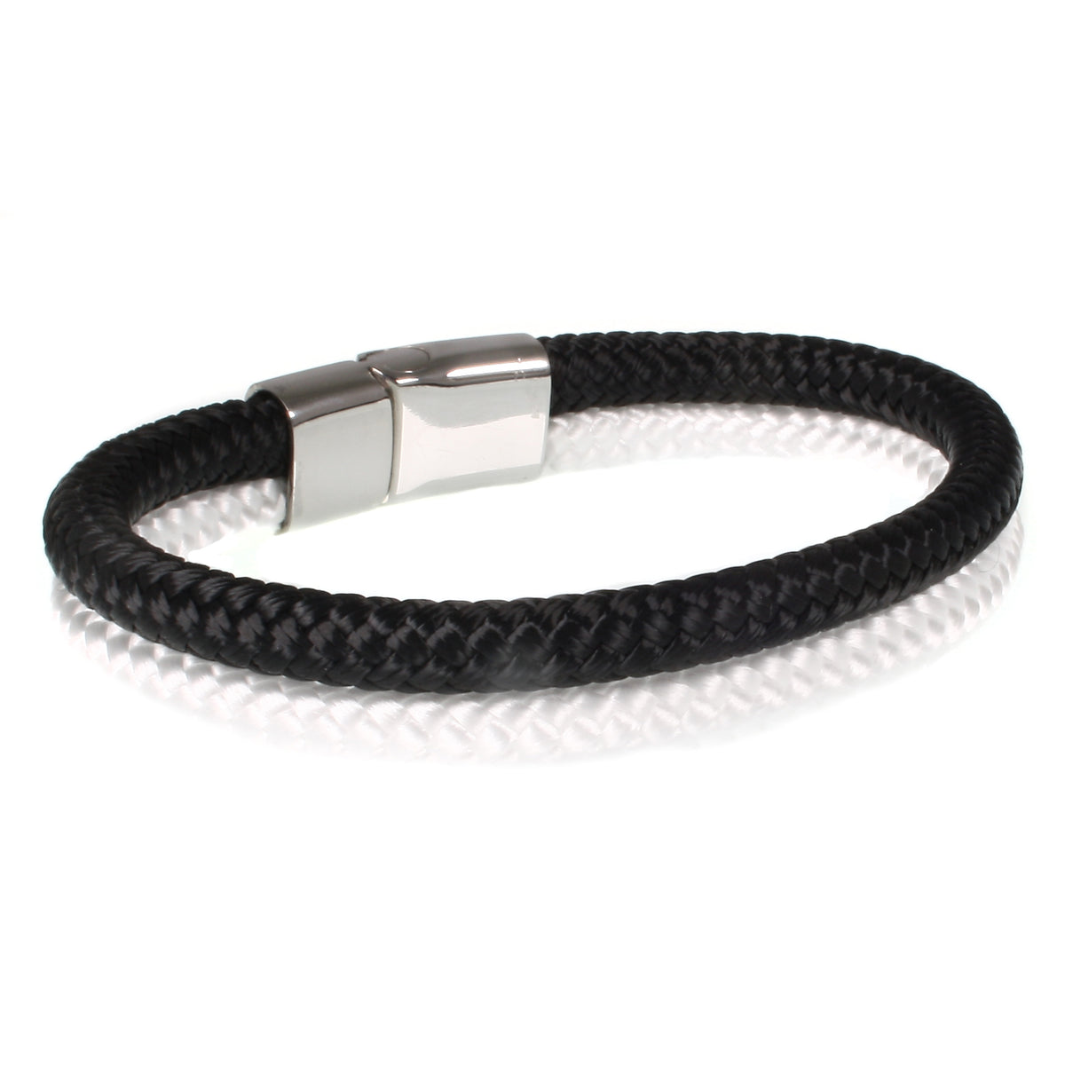Segeltau-Armband-Herren-Damen-Tarifa-schwarz-weiss-hinten-Edelstahlverschluss-geflochten-wavepirate-shop-st