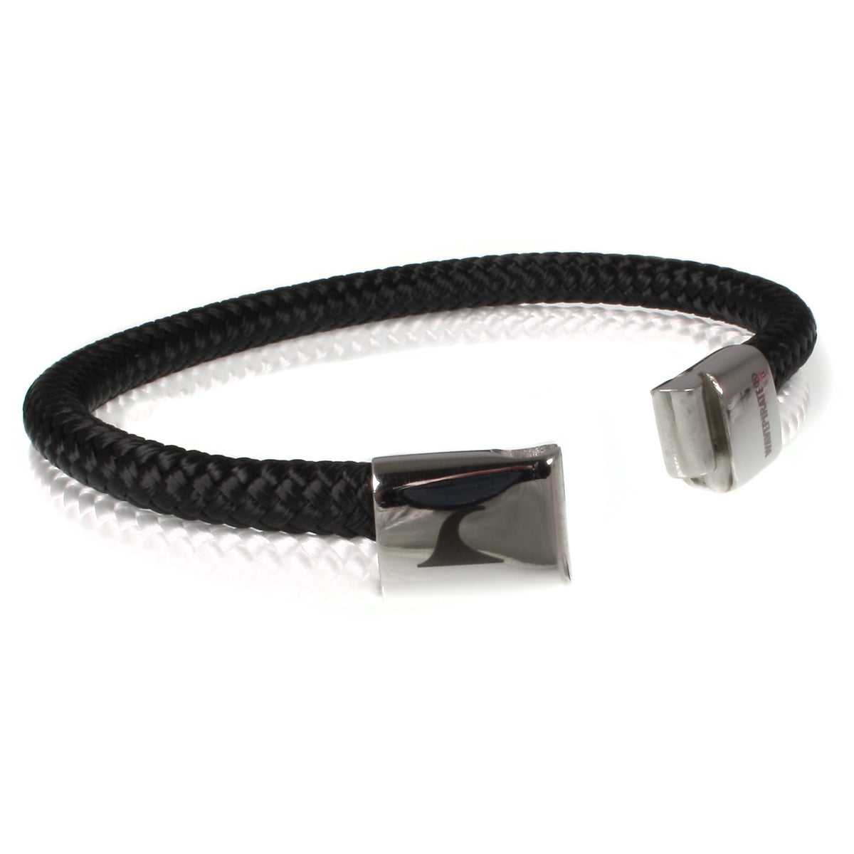 Segeltau-Armband-Herren-Damen-Tarifa-schwarz-weiss-offen-Edelstahlverschluss-geflochten-wavepirate-shop-st