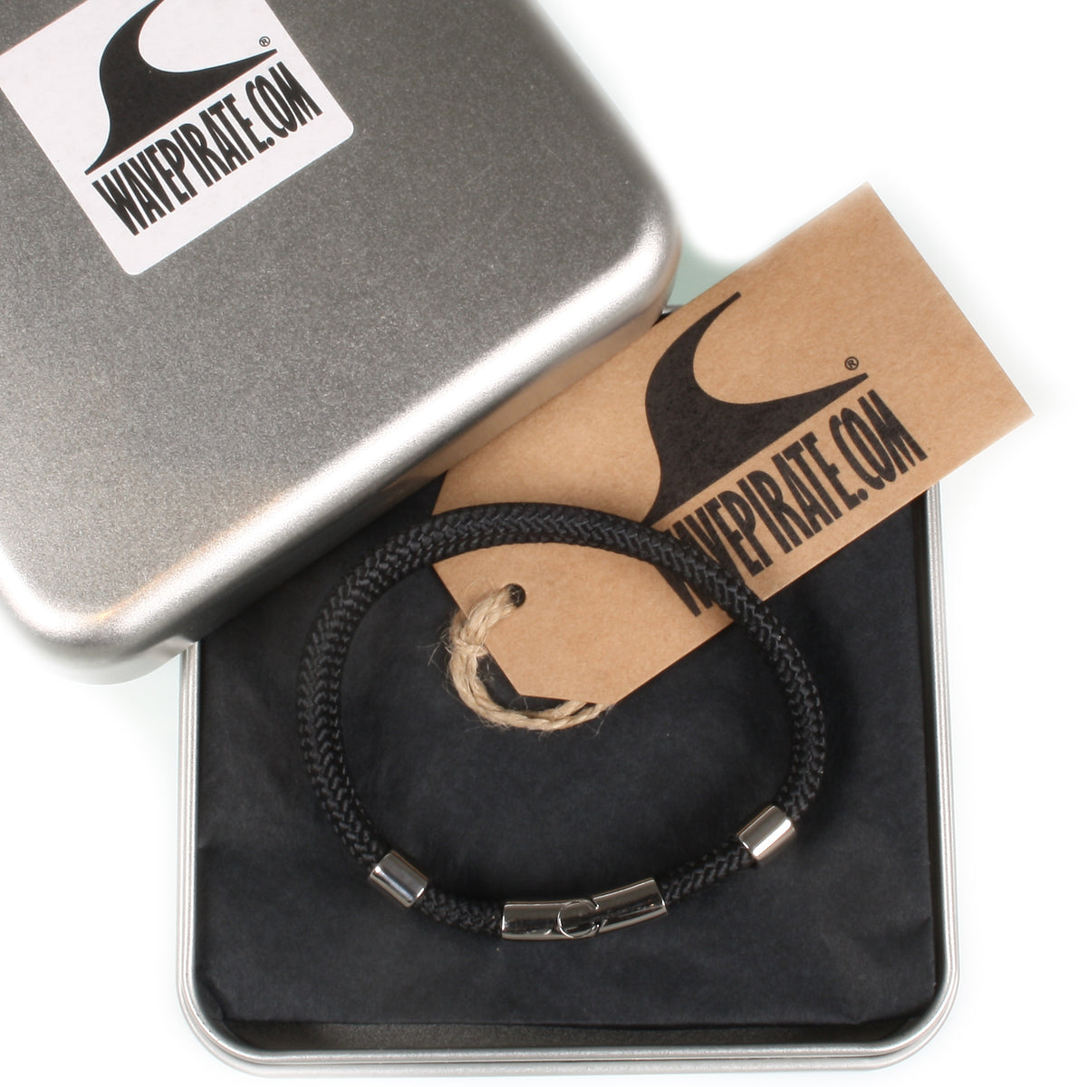 Segeltau-Armband-Herren-Groove-schwarz-geflochten-Edelstahlverschluss-geschenkverpackung-wavepirate-shop-st