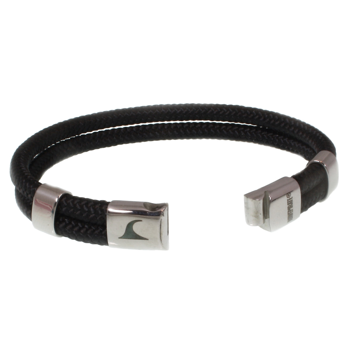 Segeltau-Armband-Herren-Groove-schwarz-geflochten-Edelstahlverschluss-offen-wavepirate-shop-st