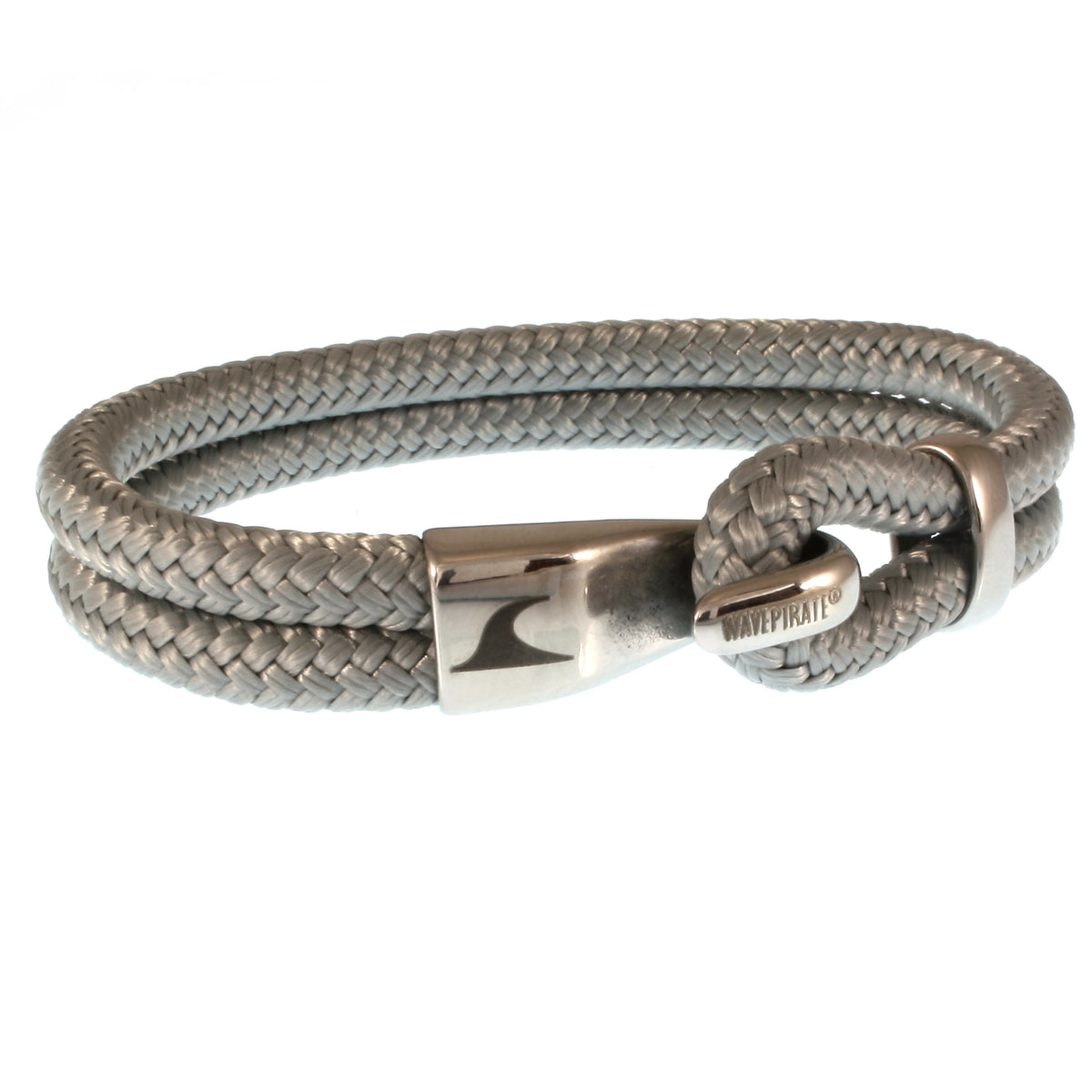 Segeltau-Armband-Herren-Peak-grau-geflochten-Edelstahlverschluss-vorn-wavepirate-shop-st