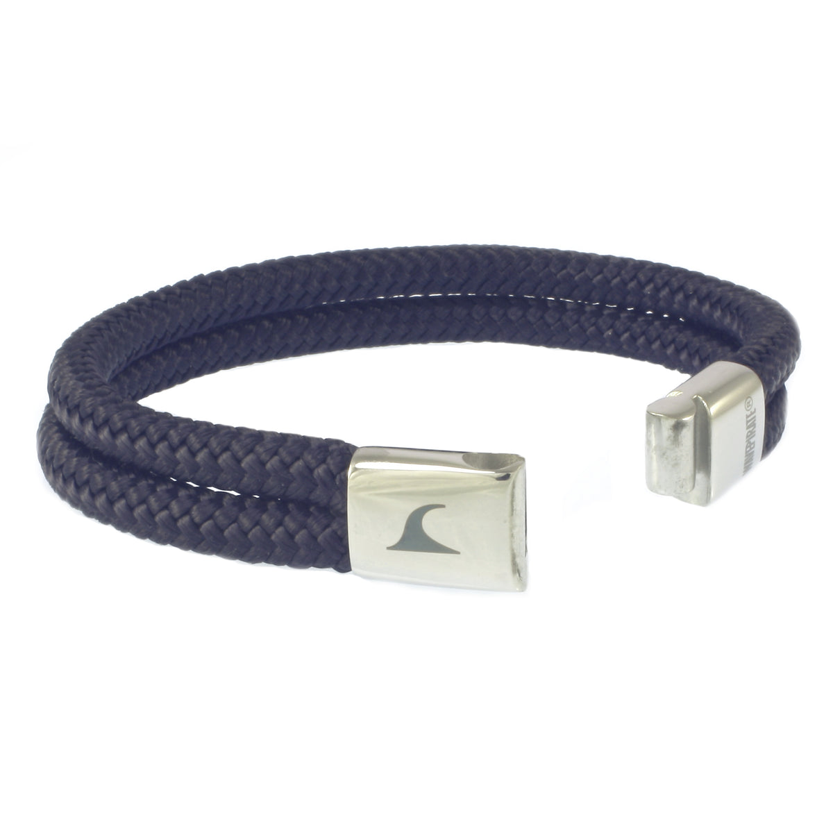 Segeltau-Armband-Herren-Tarifa-nachtblau-geflochten-Edelstahlverschluss-offen-wavepirate-shop-st
