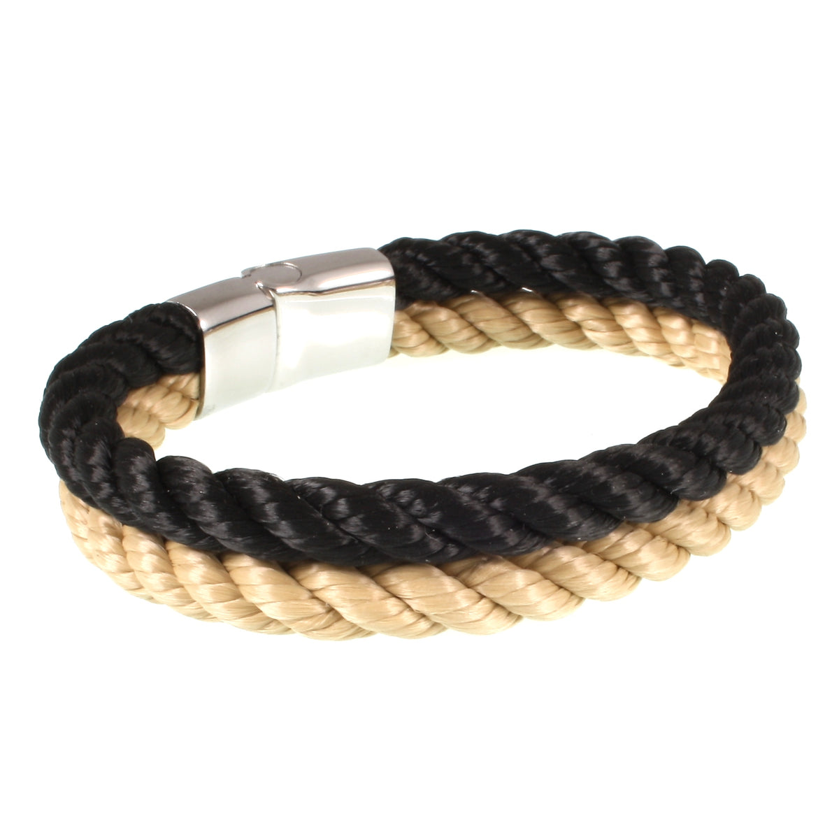 Segeltau-Armband-Herren-Tarifa-schwarz-beige-geflochten-Kordel-Edelstahlverschluss-hinten-wavepirate-shop-k