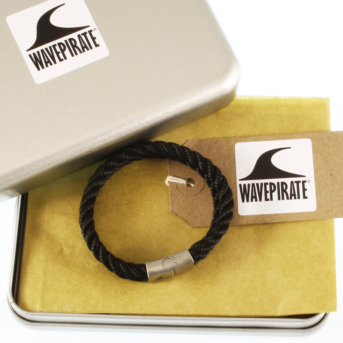 Segeltau-Armband-Herren-Tarifa-schwarz-geflochten-Kordel-Edelstahlverschluss-geschenkbox-wavepirate-shop-k