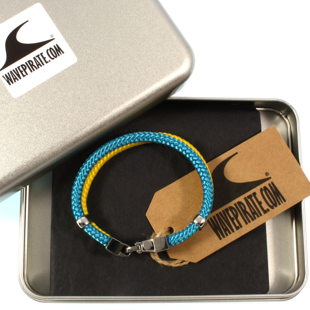 Segeltau-Armband-Herren-Turn-blau-gelb-geflochten-Edelstahlverschluss-geschenkbox-wavepirate-shop-st