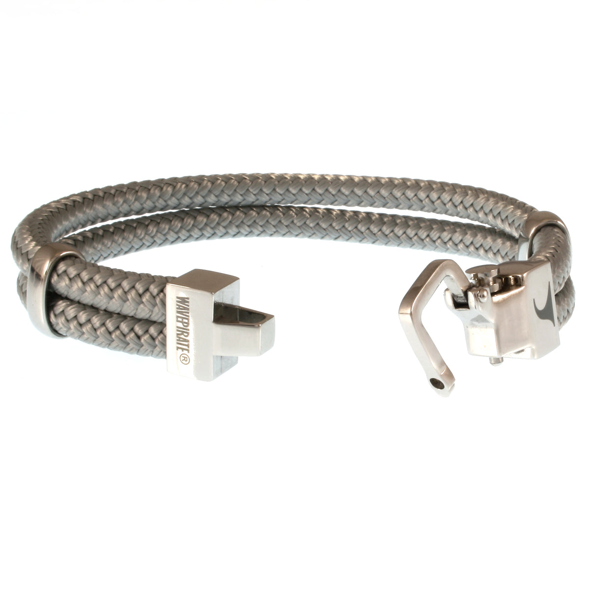 Segeltau-Armband-Herren-Turn-grau-geflochten-Edelstahlverschluss-offen-wavepirate-shop-st