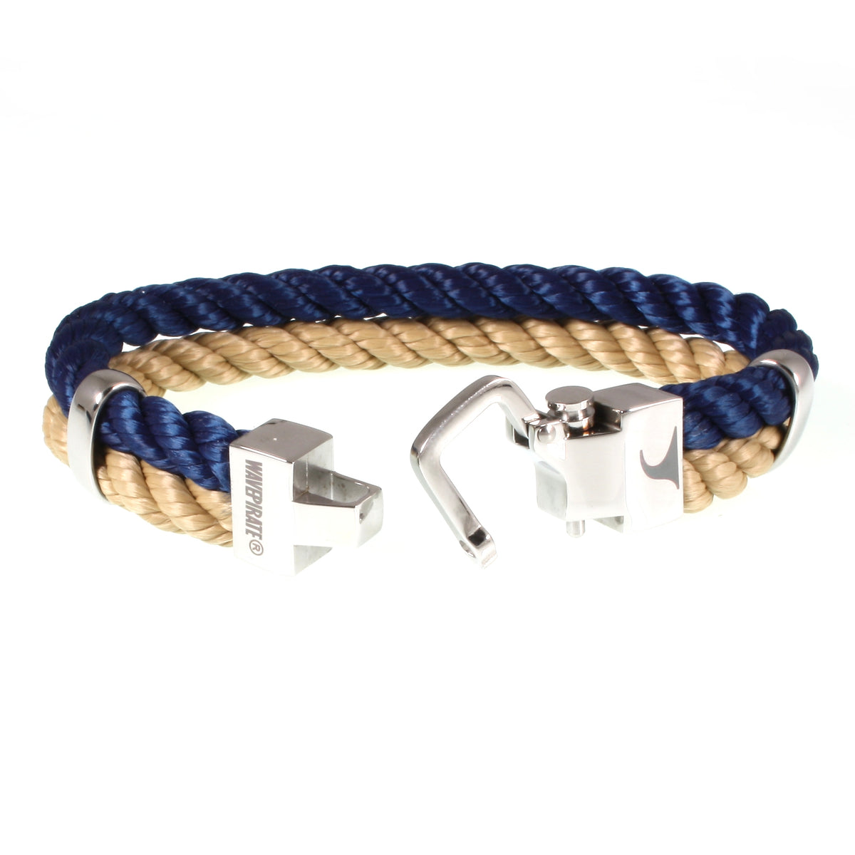 Segeltau-Armband-Herren-Turn-koenigsblau-natur-geflochten-Kordel-Edelstahlverschluss-offen-wavepirate-shop-k