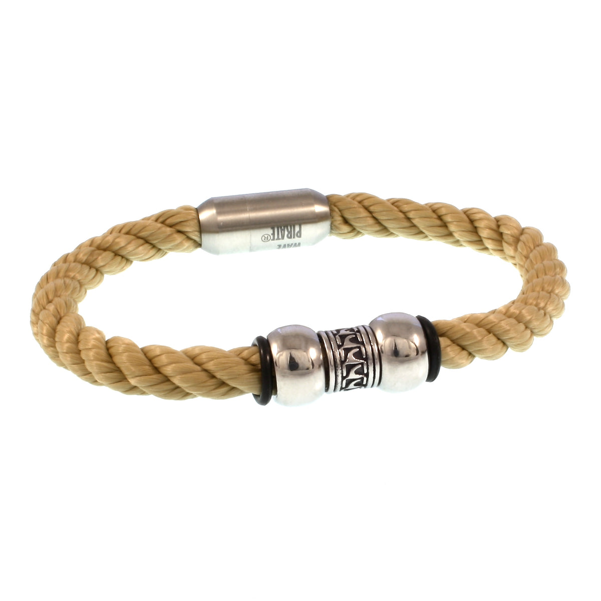 Segeltau-Armband-Herren-atoll-beige-kordel-Edelstahlverschluss-vorn-wavepirate-shop-k