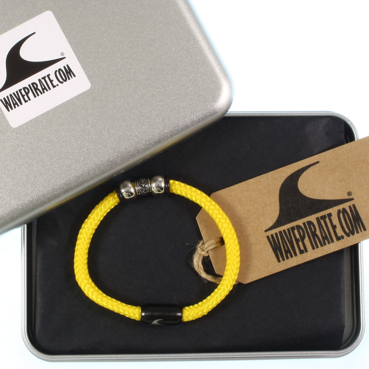 Segeltau-Armband-Herren-atoll-gelb-schwarz-geflochten-Edelstahlverschluss-geschenkverpackung-wavepirate-shop-st