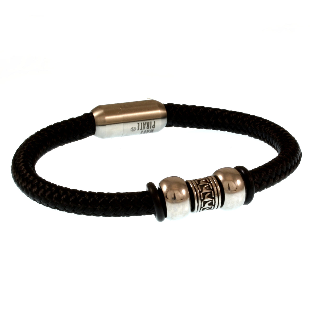 Segeltau-Armband-Herren-atoll-schwarz-silber-geflochten-Edelstahlverschluss-vorn-wavepirate-shop-st