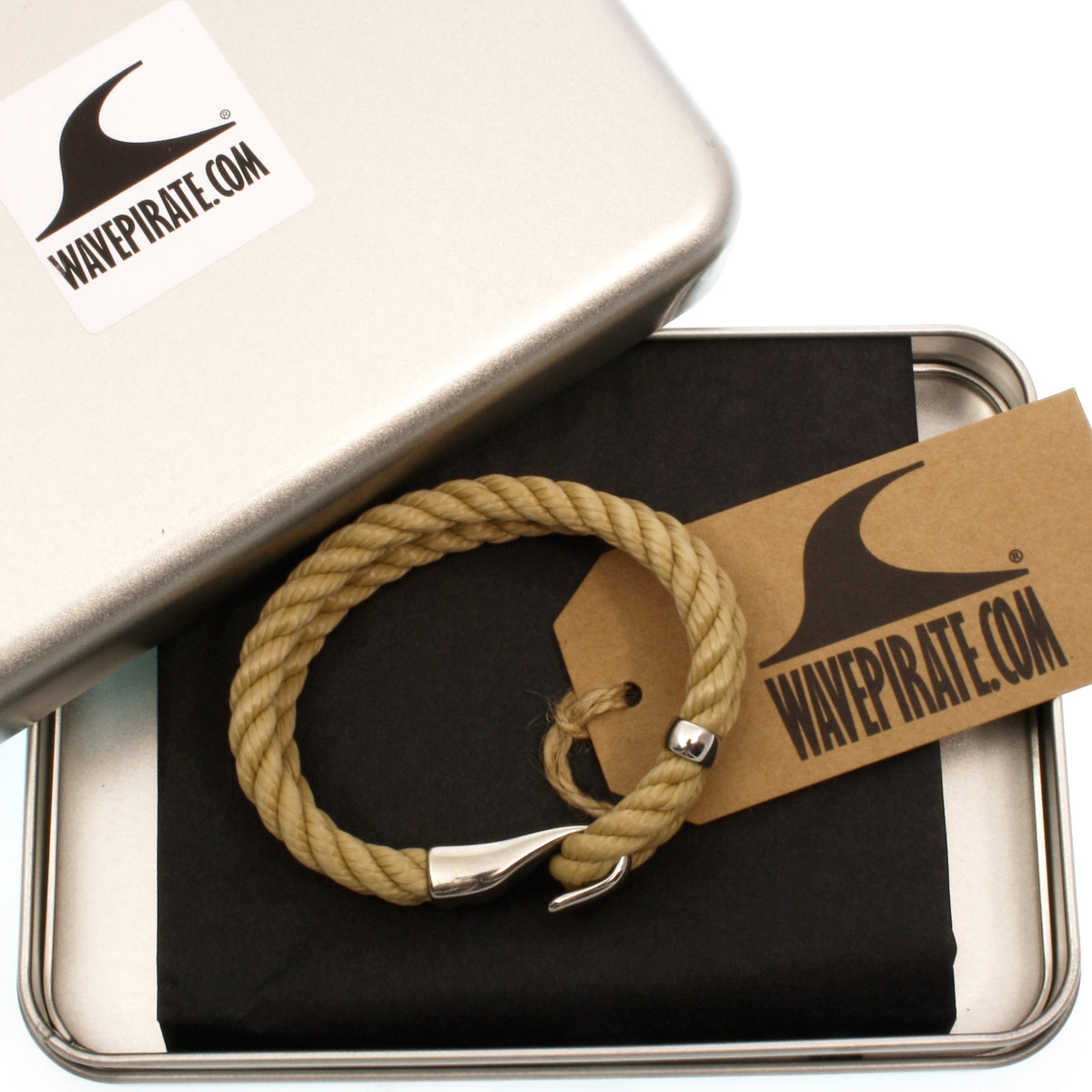 Segeltau-Armband-Herren-damen-Peak-beige-kordel-Edelstahlverschluss-geschenkverpackung-wavepirate-shop-k