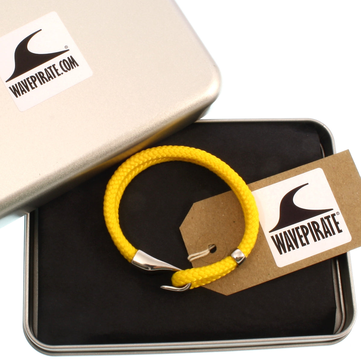 Segeltau-Armband-Herren-damen-Peak-gelb-geflochten-Edelstahlverschluss-geschenkverpackung-wavepirate-shop-st