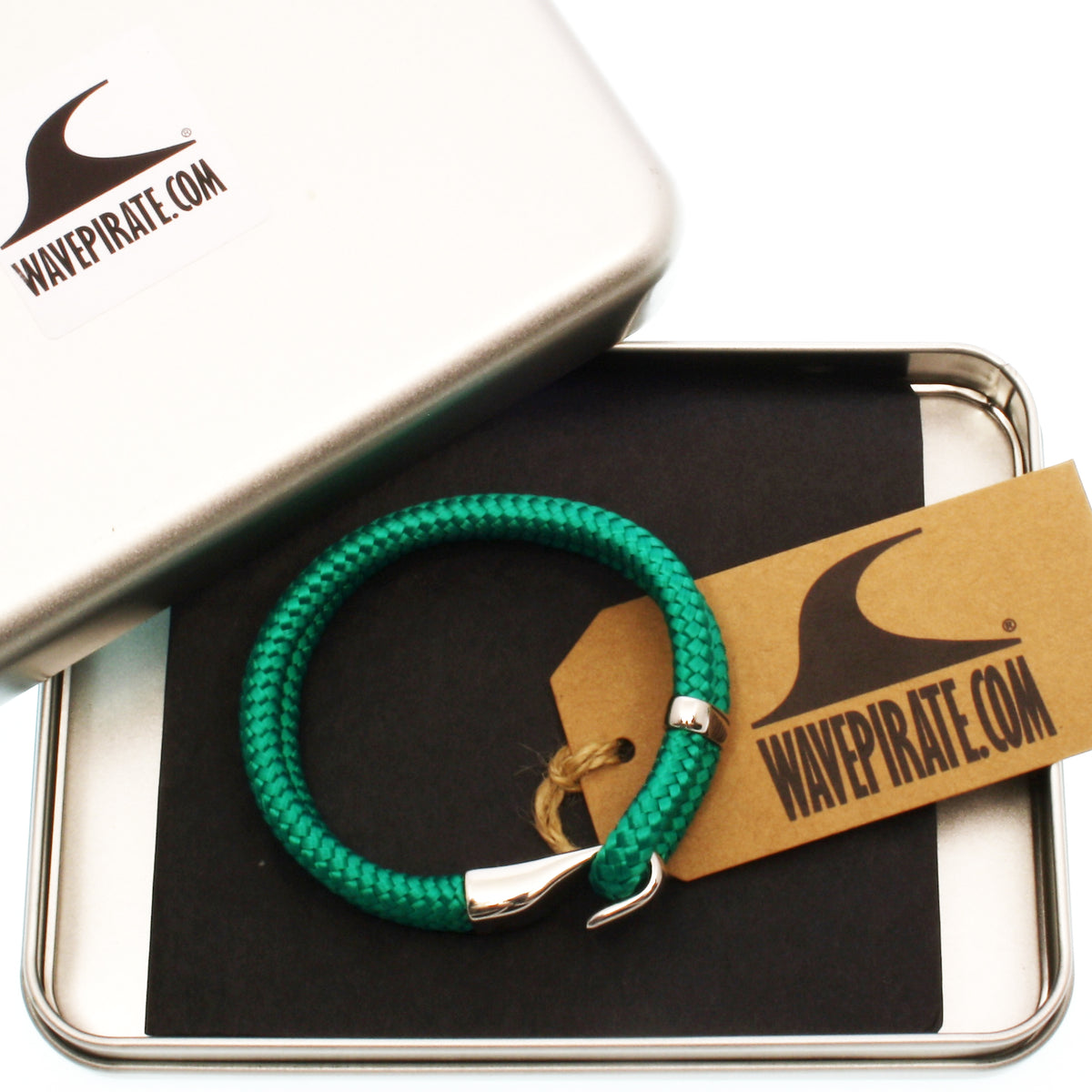 Segeltau-Armband-Herren-damen-Peak-gruen-geflochten-Edelstahlverschluss-geschenkverpackung-wavepirate-shop-st