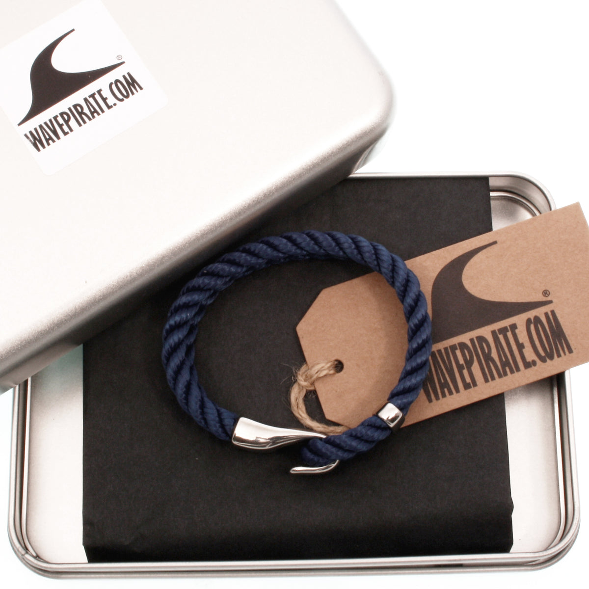 Segeltau-Armband-Herren-damen-Peak-koenigsblau-kordel-Edelstahlverschluss-geschenkverpackung-wavepirate-shop-k
