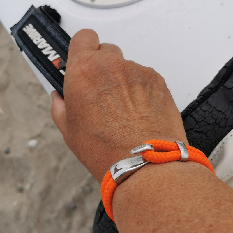 Segeltau-Armband-Herren-damen-Peak-orange-geflochten-Edelstahlverschluss-getragen-wavepirate-shop-st