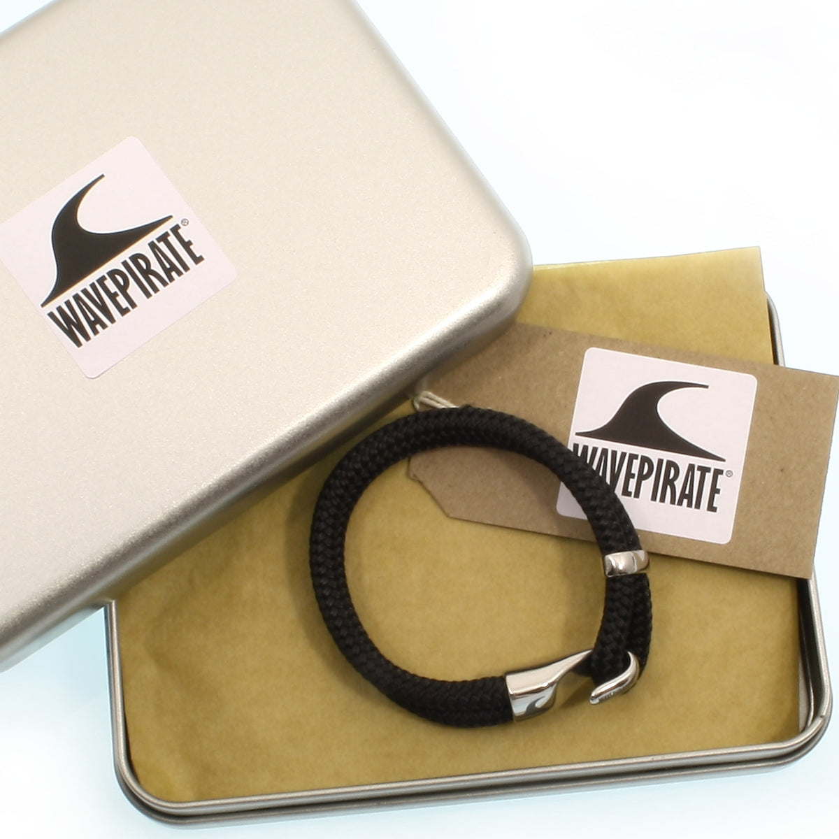 Segeltau-Armband-Herren-damen-Peak-schwarz-geflochten-Edelstahlverschluss-geschenkverpackung-wavepirate-shop-st