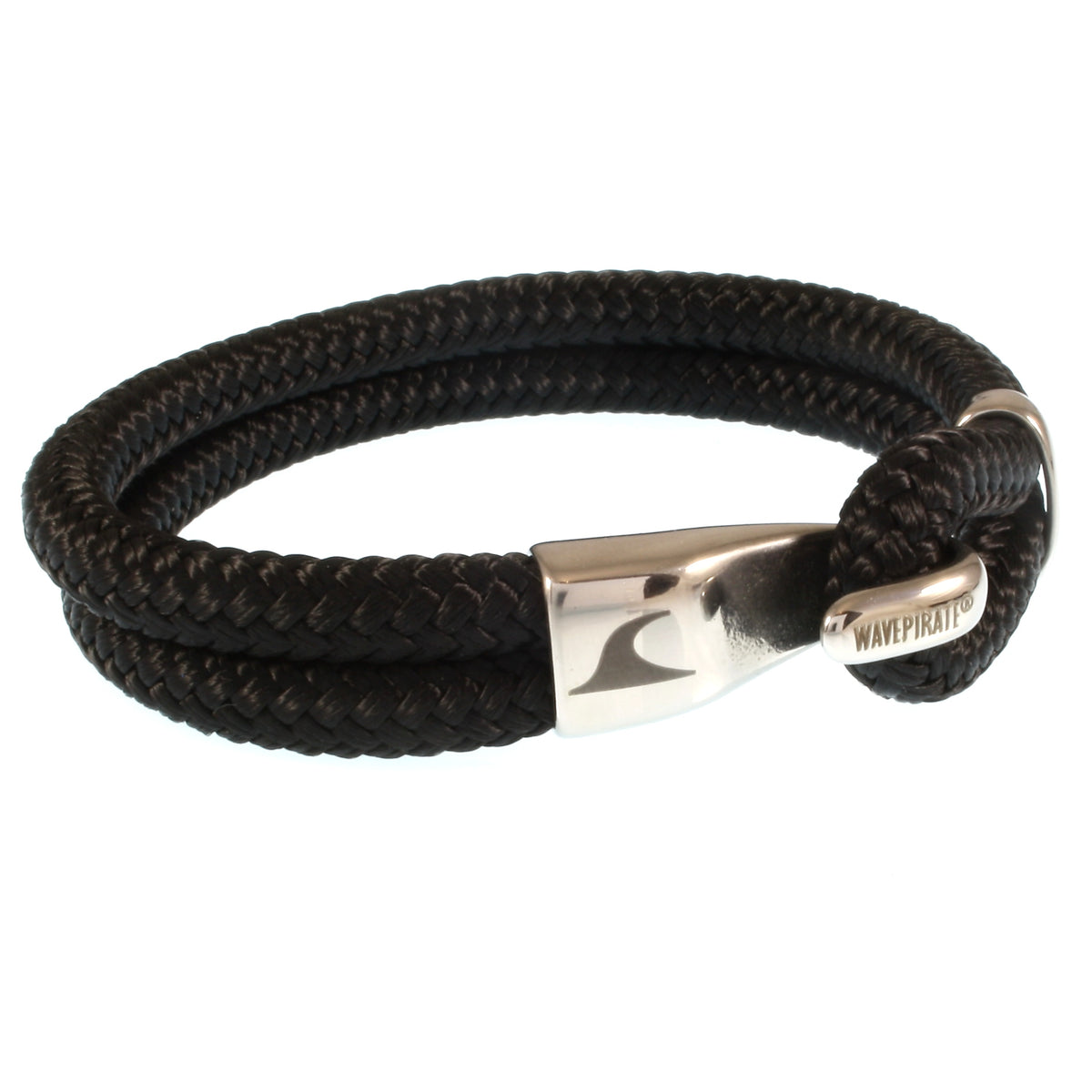 Segeltau-Armband-Herren-damen-Peak-schwarz-geflochten-Edelstahlverschluss-vorn-wavepirate-shop-st