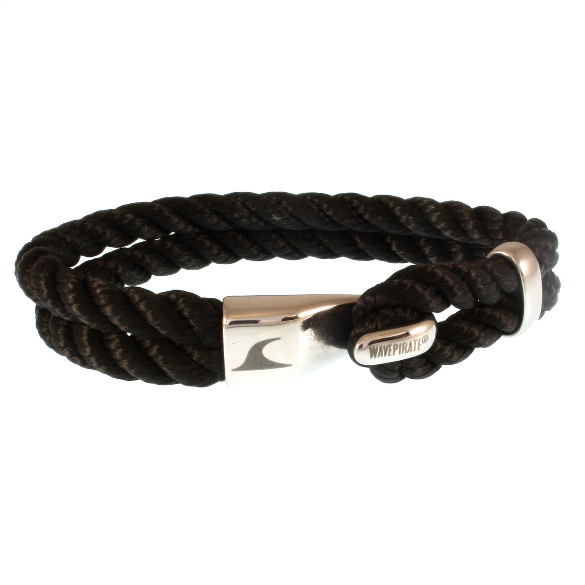 Segeltau-Armband-Herren-damen-Peak-schwarz-kordel-Edelstahlverschluss-vorn-wavepirate-shop-k
