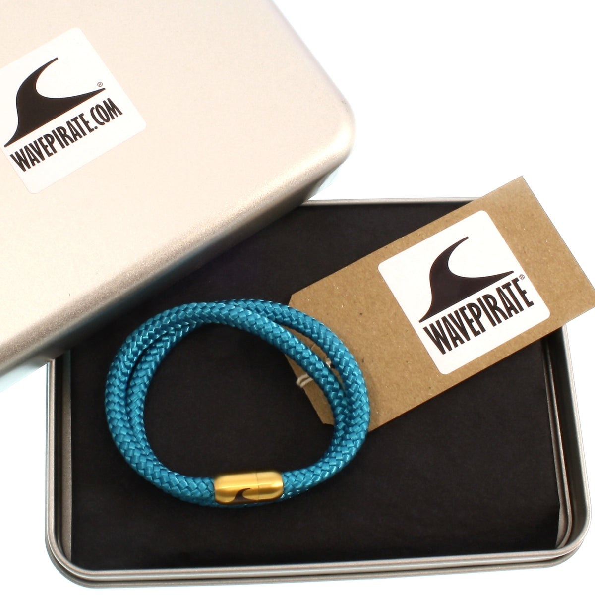 Segeltau-Armband-Herren-damen-hawaii-blau-gold-Edelstahlverschluss-geschenkverpackung-wavepirate-shop-st