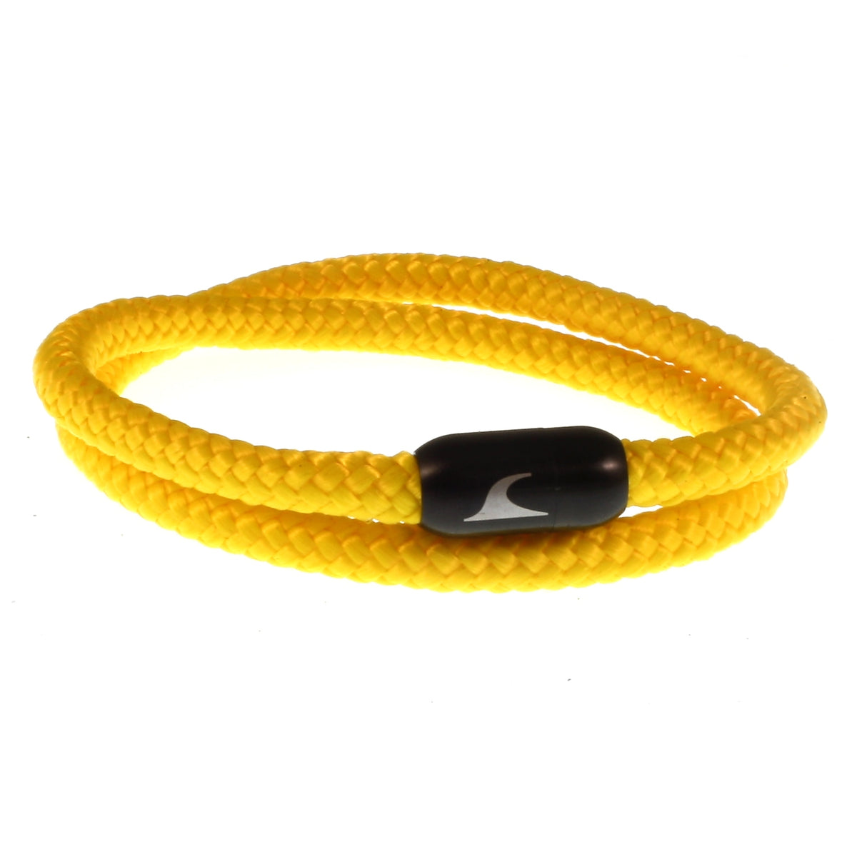 Segeltau-Armband-Herren-damen-hawaii-gelb-schwarz-Edelstahlverschluss-vorn-wavepirate-shop-st