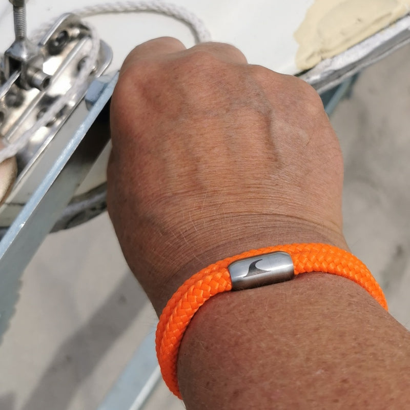 Segeltau-Armband-Herren-damen-hawaii-orange-silber-Edelstahlverschluss-getragen-wavepirate-shop-st