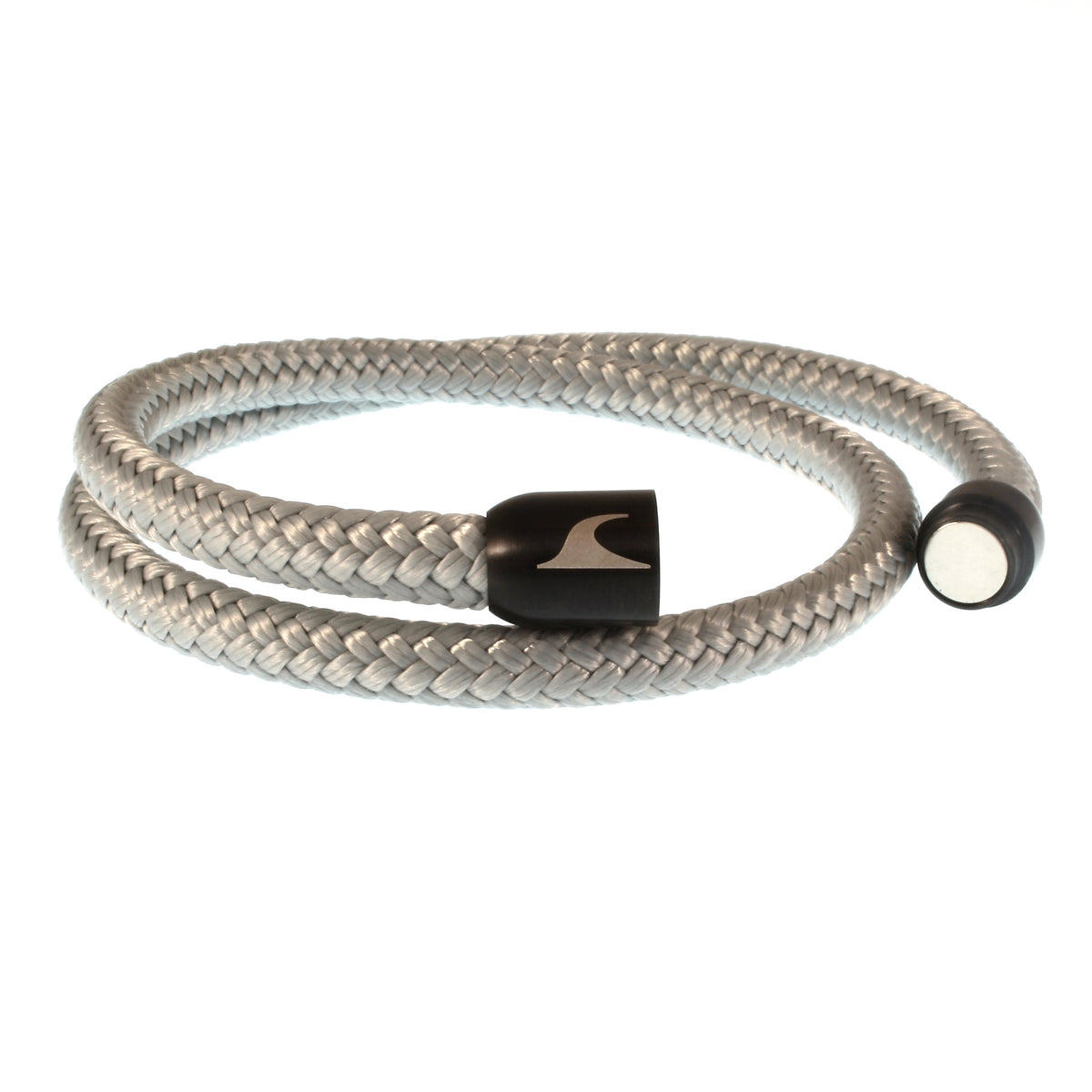 Segeltau-Armband-Herren-hawaii-grau-schwarz-Edelstahlverschluss-offen-wavepirate-shop-st
