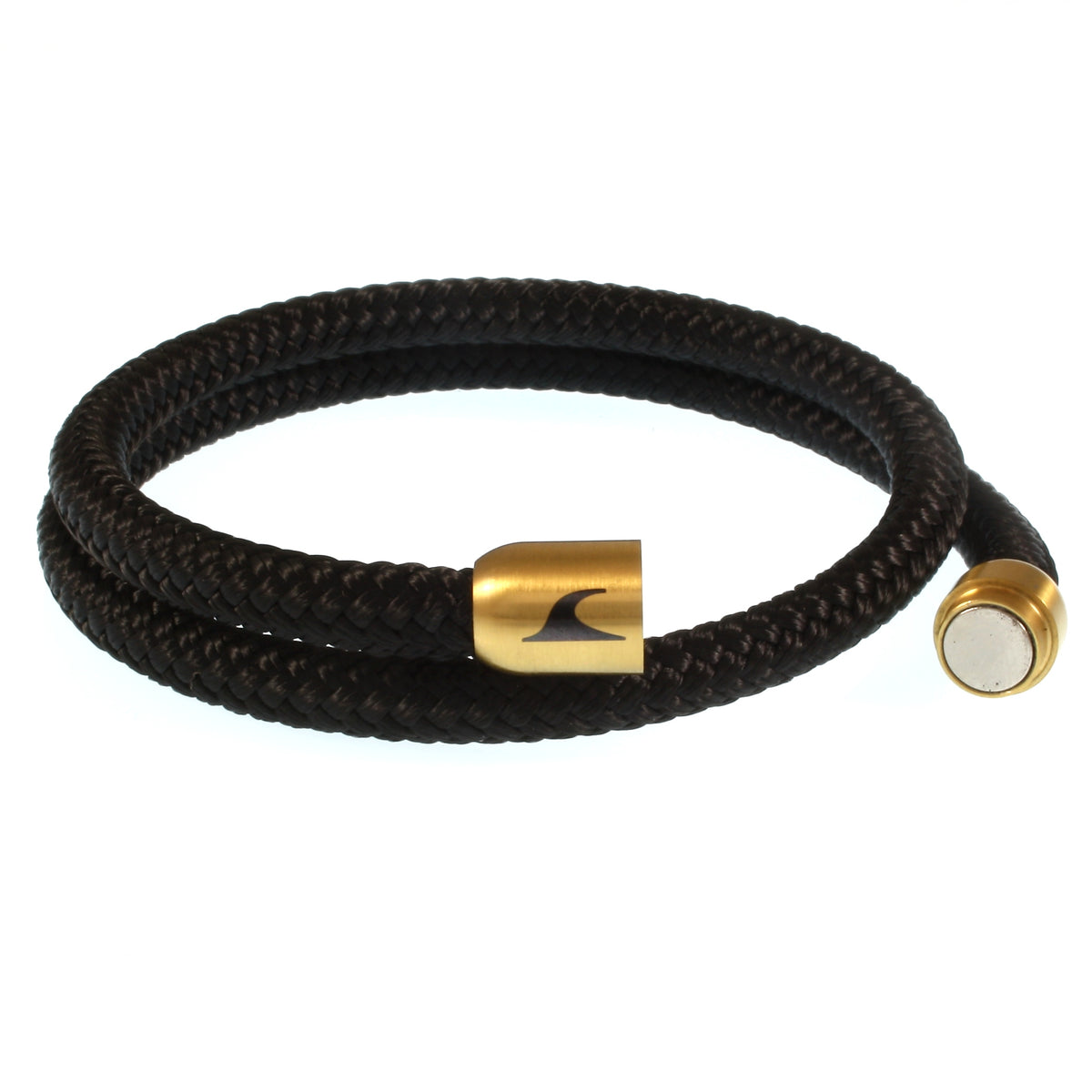 Segeltau-Armband-Herren-hawaii-schwarz-gold-Edelstahlverschluss-offen-wavepirate-shop-st