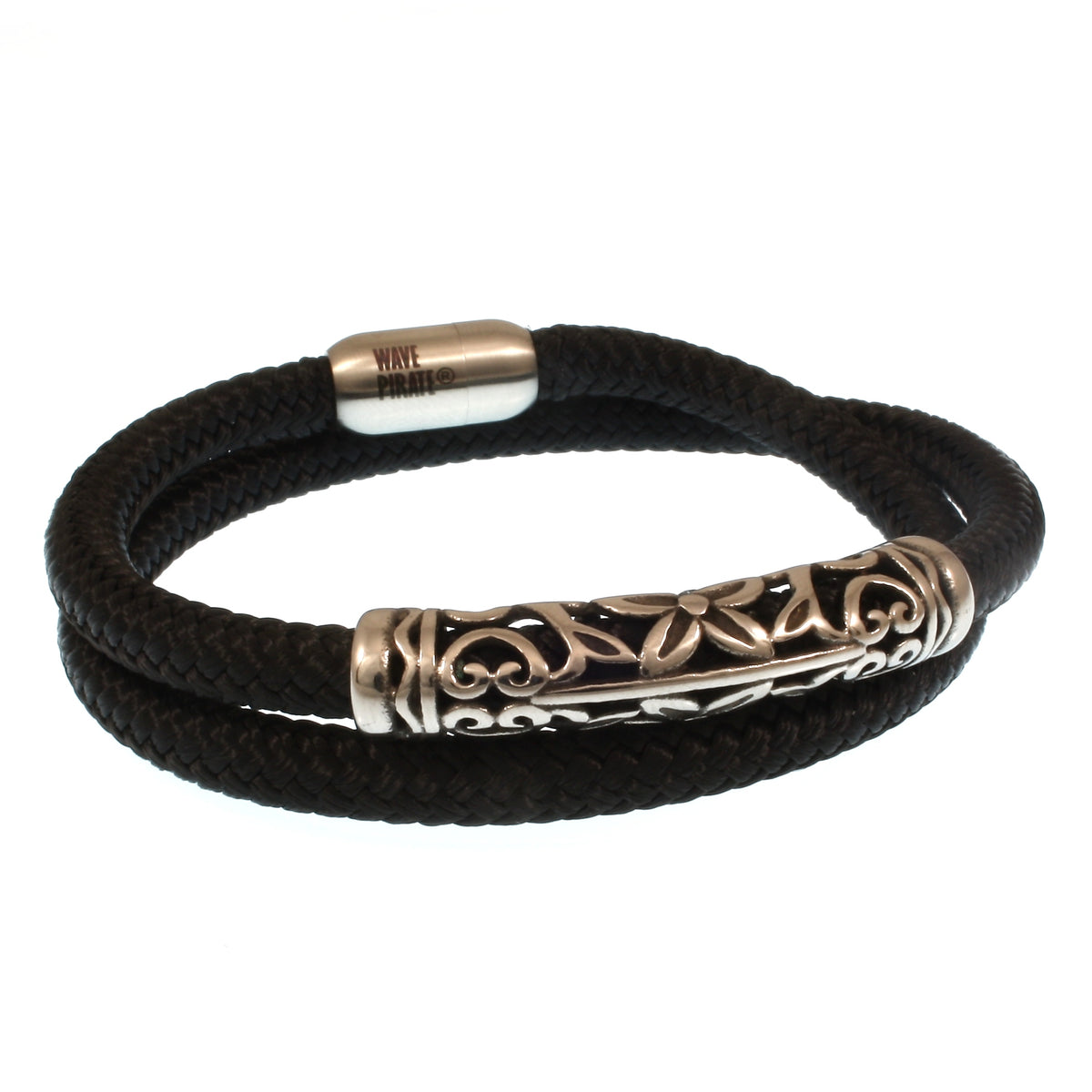 Segeltau-Armband-Herren-hawaii-xo-schwarz-silber-Edelstahlverschluss-hinten-wavepirate-shop-st